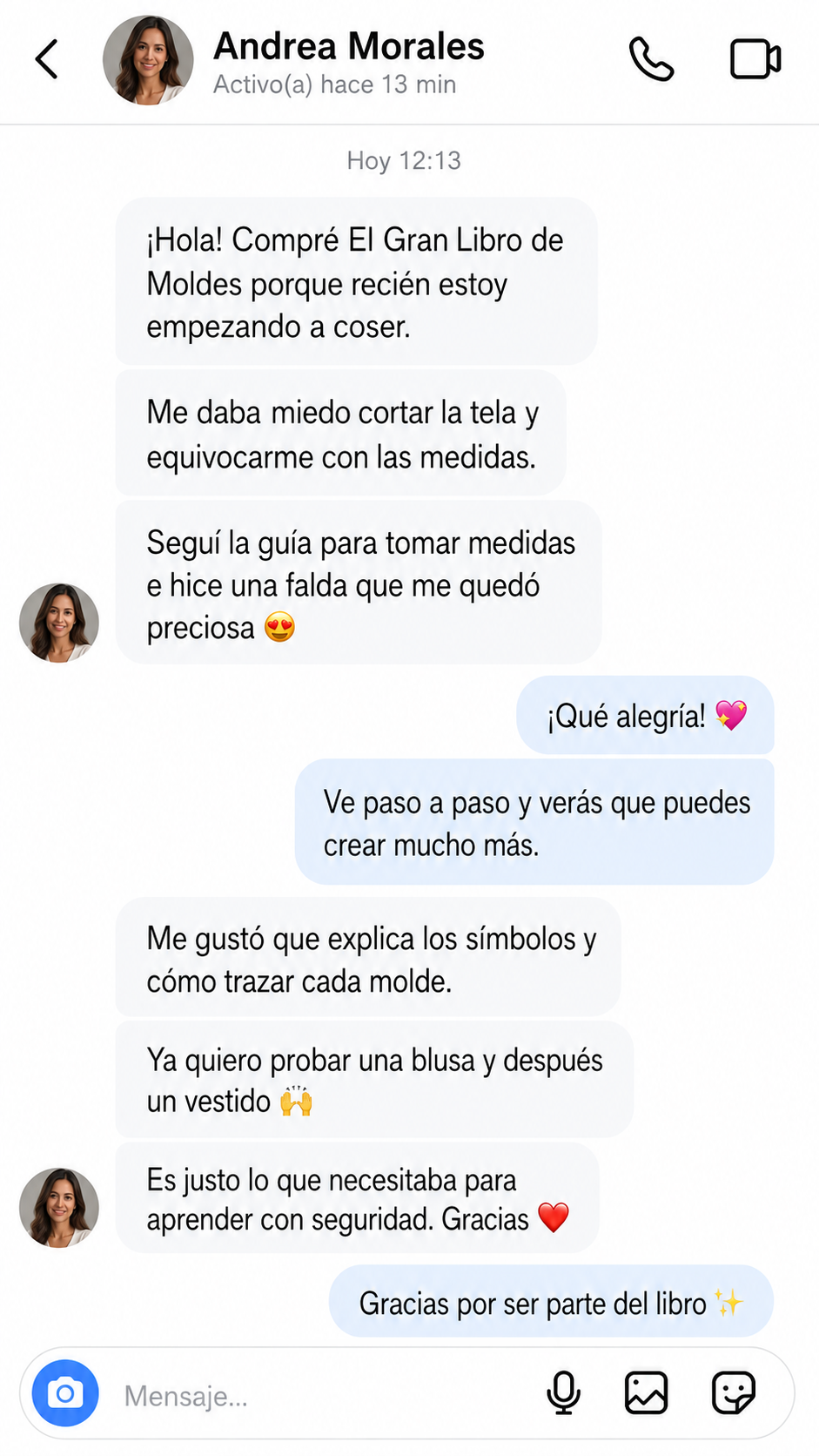 Captura de testimonio de WhatsApp