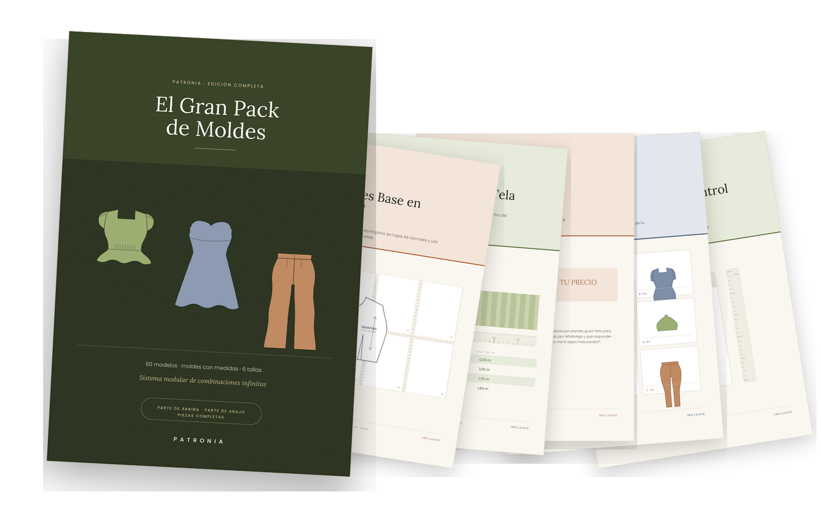 Mockup del pack completo + los 5 bonus juntos