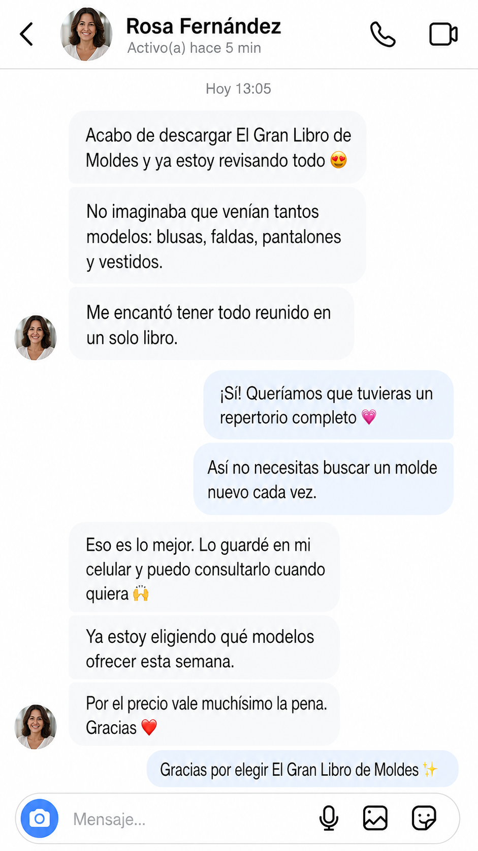 Captura de testimonio de WhatsApp