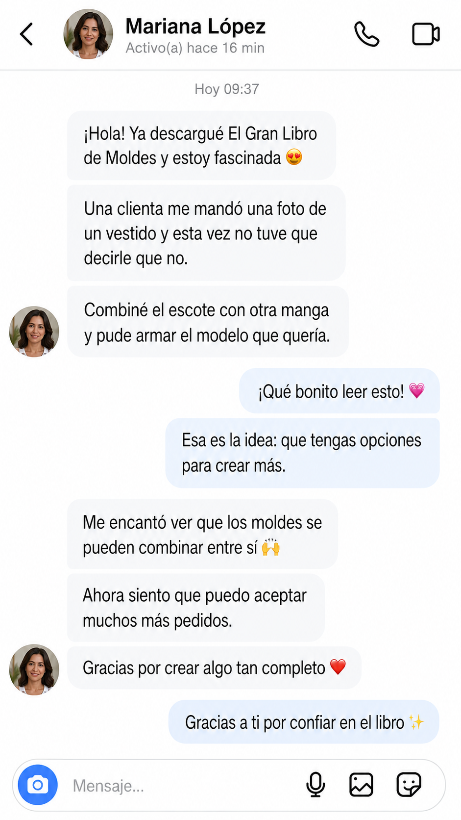 Captura de testimonio de WhatsApp