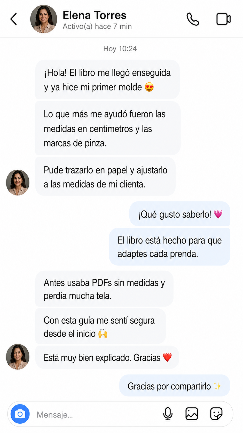 Captura de testimonio de WhatsApp